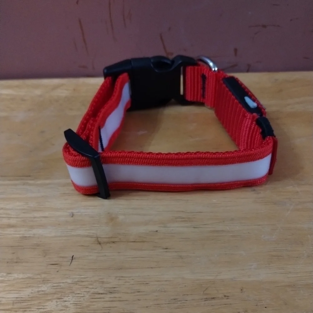 New Red Medium size Rechargeable light up dog collar